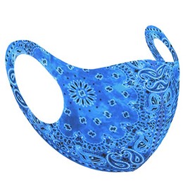Zac's Alter Ego Non Medical Turquoise Acid Wash Retro Paisley Print Face Mask/Cover