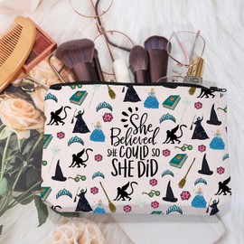 MEIKIUP Wicked Musical Inspired Gift Glinda And Elphaba Makeup Bag for Musical Loves Broadway Musical Fans Gift (Wic Musical Bag)