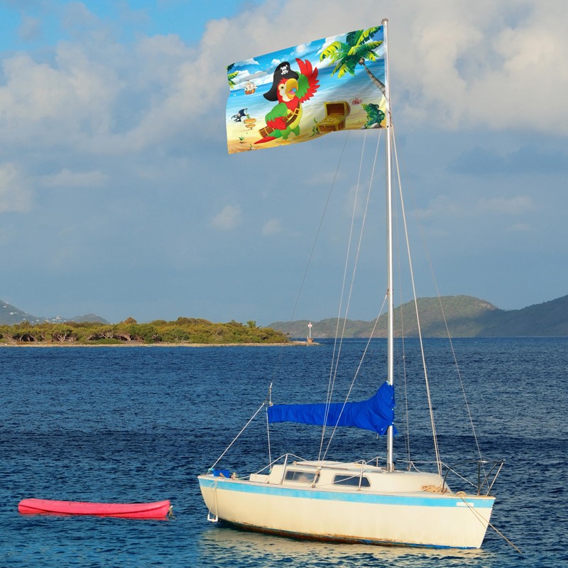 Pirate Flag – Jolly Roger Flag with Parrot - Double-sided