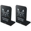 GetCoupon 1/2 Pair Metal Bookends, Cute Black White Cat Book