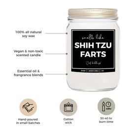 You Nique Designs Shih Tzu Gifts for Dog Lovers 8oz Dog Fart Candle, for Shih Tzu Lovers - Shih Tzu Mom, Shih Tzu Dad Gifts Idea - Decor, Ornament (Mahogany Teakwood)