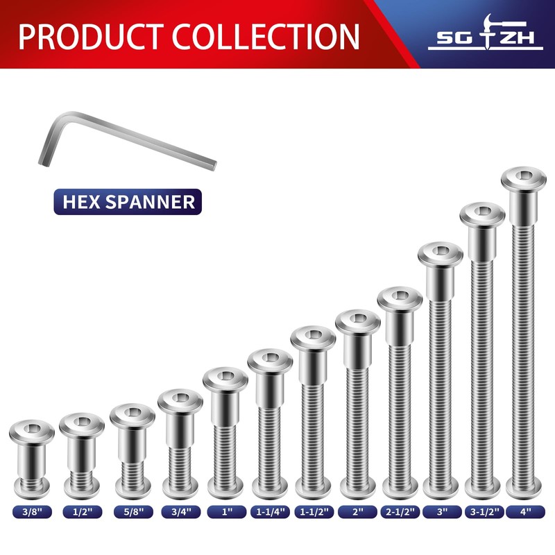 5/16-18 x 2 Inch 20Pcs Flat Head Hex Socket Cap