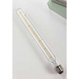 LVYE Dimmable Led Tubular Bulb 6W,3000K Soft White,T30 Long Tube Edison Led Vintage Filament Bulb,60W Equivalent,Clear Glass Cover, E26 Medium Base,4-Pack. (11.8in(300mm)-6W)