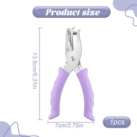 Gaaines 6mm Single Hole Punch, Purple, Plastic, Compact & Portable, Ideal for DIY, Crafts & Office Use