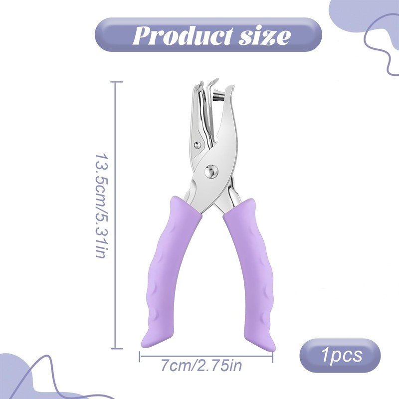 Gaaines 6mm Single Hole Punch, Purple, Plastic, Compact & Portable,