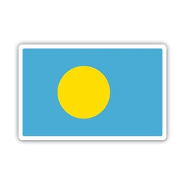 Squiddy Palau Flag Country Pride - Vinyl Sticker for Car, Laptop, Notebook (5" Wide)