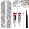 DMQ 2016Pcs Rhinestones with 5Pcs 15ml B7000 Rhinestones Glue, 10