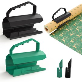 Vmxlso Wrapping Paper Cutter Sliding Cutter, 2PCS Christmas Wrapping Paper Cutter, Upgrade Christmas Paper Cutter with 4 Blades, Replaceable Gift Wrap Cutter,Sliding Wrapping Paper Cutter-Easy Cutting