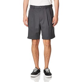 PGA TOUR Men's Double Pleat Expandable Golf Short, Asphalt, 36