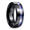 TUNGSTORY Men's Tungsten Ring 8 mm Black and Blue Wedding