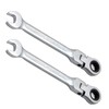 Aoktorkit 12mm Flex-Head Ratchet Spanner, 2 Pcs Matte Metric Ratcheting