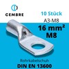 Cembre A3-M8 Tube Cable Lug 16 mm² M8 Uninsulated Tin-Plated