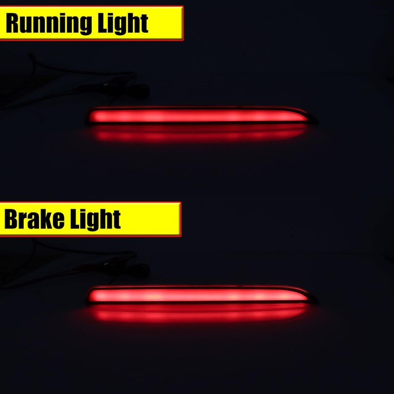 GTINTHEBOX Red Lens LED Bumper Reflector Lights for 2016 2017