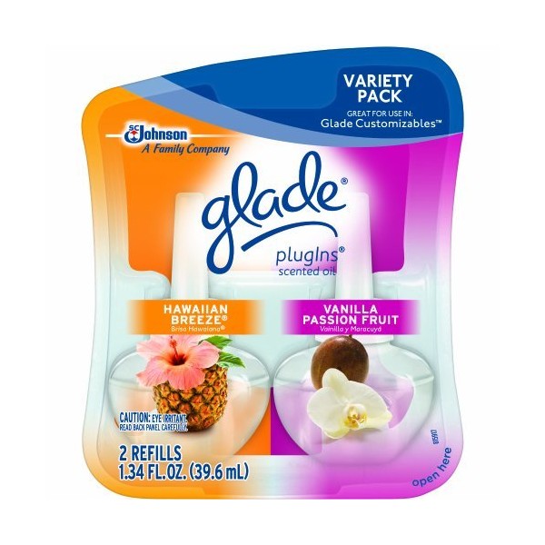 Glade PlugIns Scented Oil Air Freshener Refill, Hawaiian Breeze &