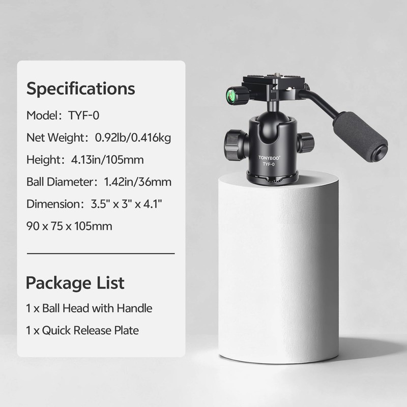 TONYBOO TYF-0 Ball Head with Handle,Camera Tripod Ball Head with