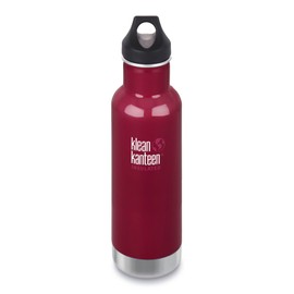 Klean Kanteen Klassische Edelstahl-Wasserflasche mit Schlaufenkappe, doppelwandig, isoliert, 340 ml, Rübenwurzel