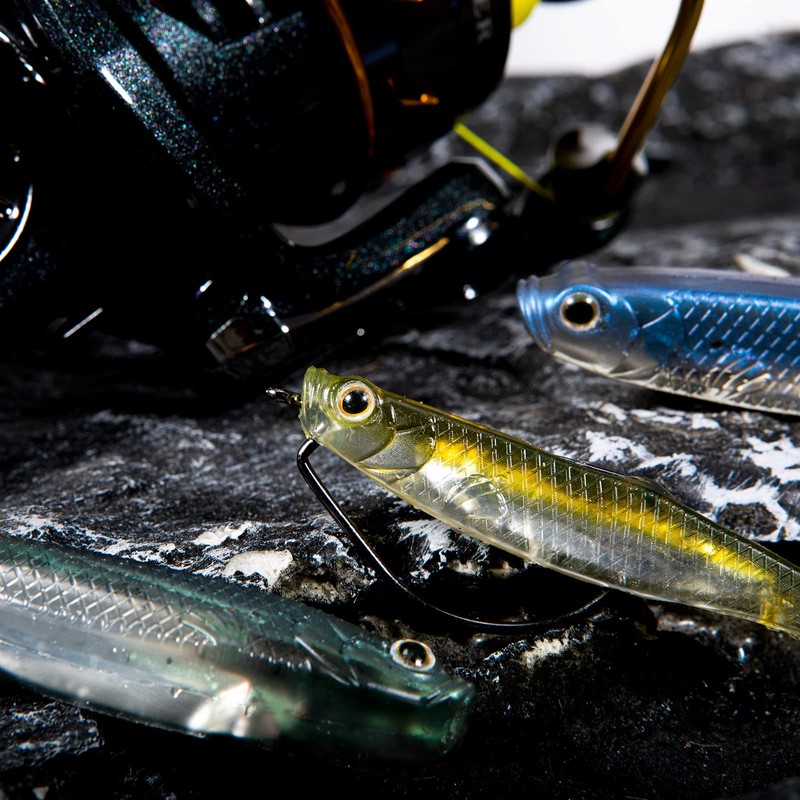 Drfish 5 Pack Soft Fishing Bait, Fork Tail Soft Jerk