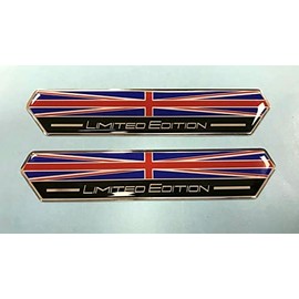 Gelz 2 x Union Jack Limited Edition 100mm Domed Gel Stickers/Decals