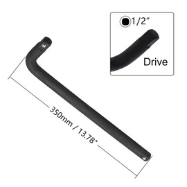 Utoolmart Socket Wrench, 1/2-inch Drive Square End L Shape Extension Handle (350mm/13.78" Long) 1Pcs
