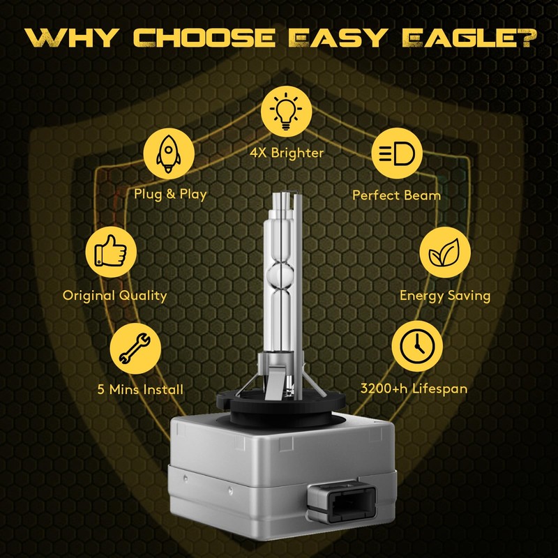 EASY EAGLE D3S HID Xenon Headlight Bulbs Fit for Jeep
