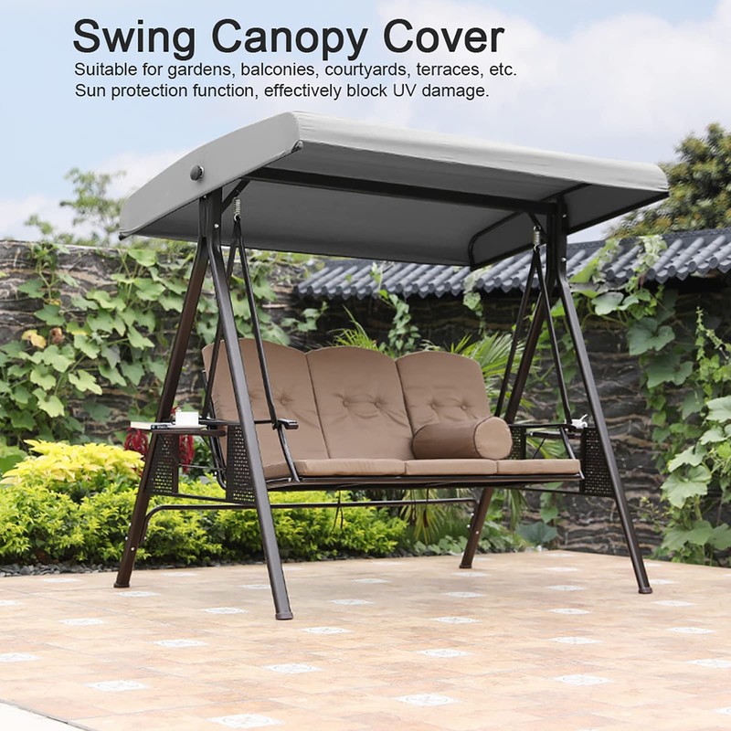 Swing Canopy Cover, 75.2x47.2in Waterproof UV Resistant Windproof Garden Replacement