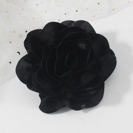 Large Rose Flower Brooches and Pins for Women | Rose Flower Hair Clips for Women, Lapel Pins for Women | Brooch for Women Dresses | Hat Pins for Women, Flower Hair, Pin for Clothes, Black 6.3 Inches