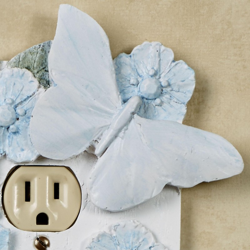 Flowers and Butterflies Single Outlet Cover Butterfly Decor