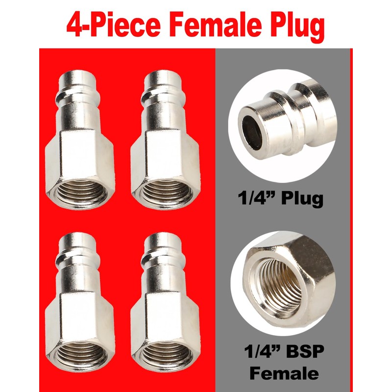 EADUTY Professional Air Compressor Quick Connect Fittings Set, Metal Pneumatic