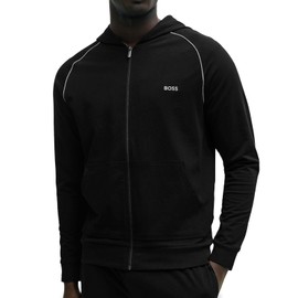 BOSS Herren Mix&Match Jacket H Hoodie aus Stretch-Baumwolle mit Reißverschluss und Logo-Detail Schwarz M