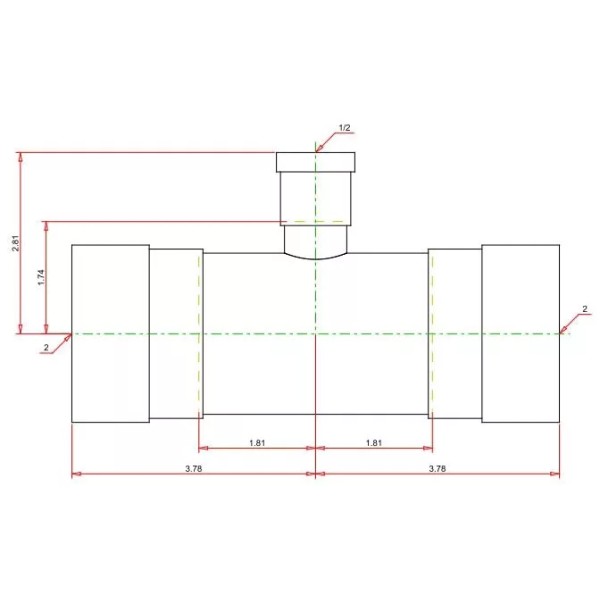 VIEGA 25381 MEGAPRESSG 2 inch x 2 inch x 1/2