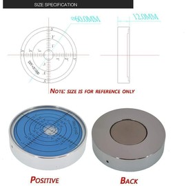 Umei high Precision Universal Horizontal Bubble Aluminum Shell Horizontal Circle inclinometer, high-Precision 6 '/ 2（with Magnet，Luminous） (60x12mm) (Blue Water)