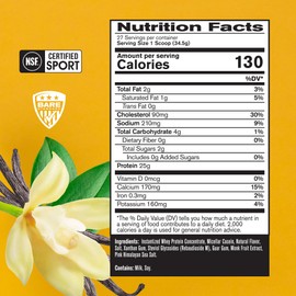 BARE PERFORMANCE NUTRITION, BPN Whey Protein + Casein Protein Powder Blend, Vanilla, 25g Protein per Serving Supports Lean Muscle Recovery, 27 Servings, Third Party Tested