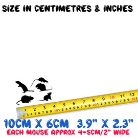 Mouse/Rat Sticker Pack Variety of Styles - Light Switch - Car Sticker - Laptop Decal - Cute Stickers - Nursery Decor - Kids Stickers - Light Switch Sticker (10cm x 6.5cm Sheet Size, Black)