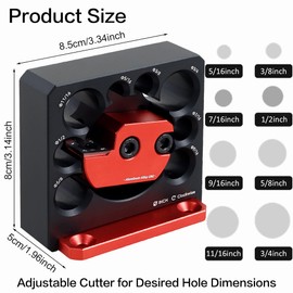 11pcs Dowel Maker Jig Kit, 5/16-3/4" Adjustable Electric Drill Milling Wood Round Rod Auxiliary Tool + 2 Wrench + 1 Nail Head + 1 Drill Bit + 3 Fixing Screws + 1 Spare Blade + 2 Sanding Sponges