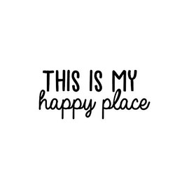 Vinyl Wall Art Decal - This is My Happy Place - 10" x 22.5" - Modern Inspirational Quote Sticker for Home Apartment Office Workplace Bedroom Living Room Decor