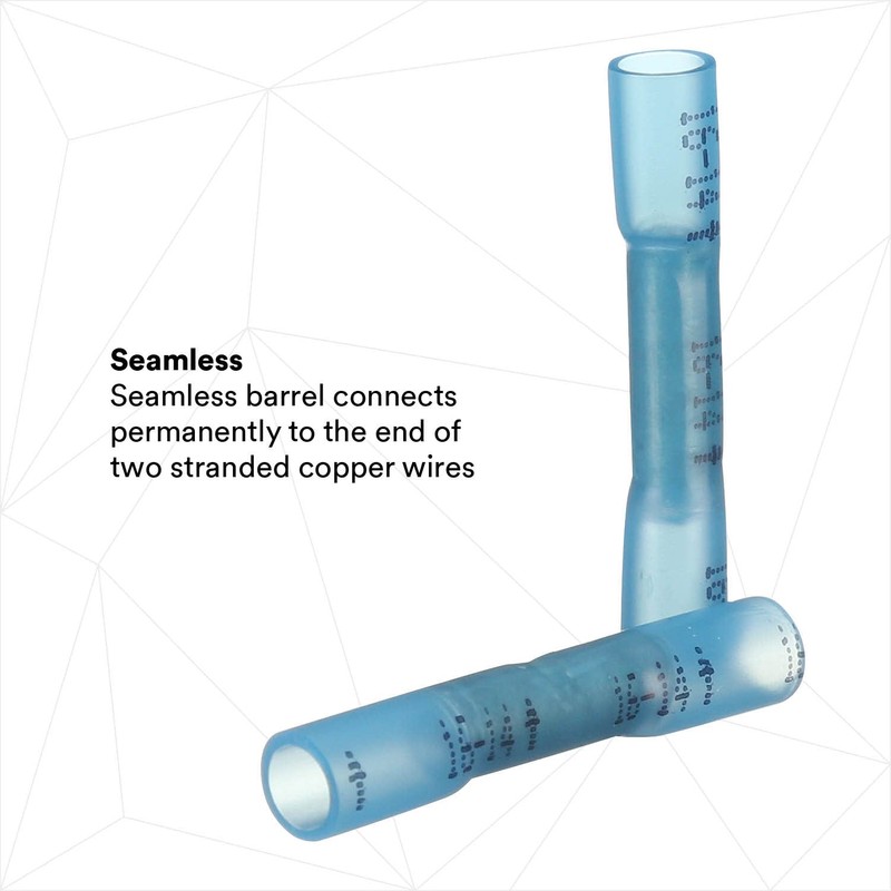 Scotchlok Butt Connector Heatshrink, 25/Bottle, MH14BCX, Built-in Wire Stop for