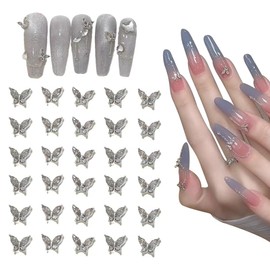 UrbanPulse Butterfly Nail Art Accessories, Nail Parts, Butterfly, 3D Shape, Butterfly Zircon Nail Parts, Cute, Zircon Shiny and Transparent, Nail Decoration, Jewelry Parts, DIY Crafts, Popular, Nail