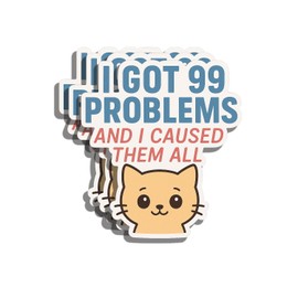 3PCS Funny Cat Sticker – “Causing Chaos One Meow at a Time” – Cute Vinyl Decal for Laptop, Water Bottle, Notebook – Gift for Cat Lovers