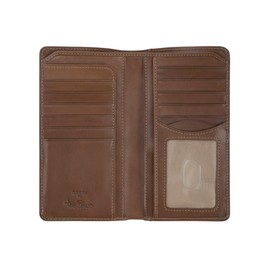 Tony Perotti Men's Leather Checkbook Long Wallets - Italian Bifold with Card Holders, Pockets, ID Window - Eco-Friendly Vegetable-Tanned Full Grain