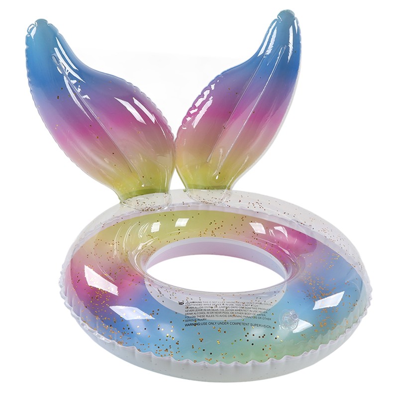 Swimming Ring Sparkling Sequins Rainbow Gradient Wings Swimming Ring Summer