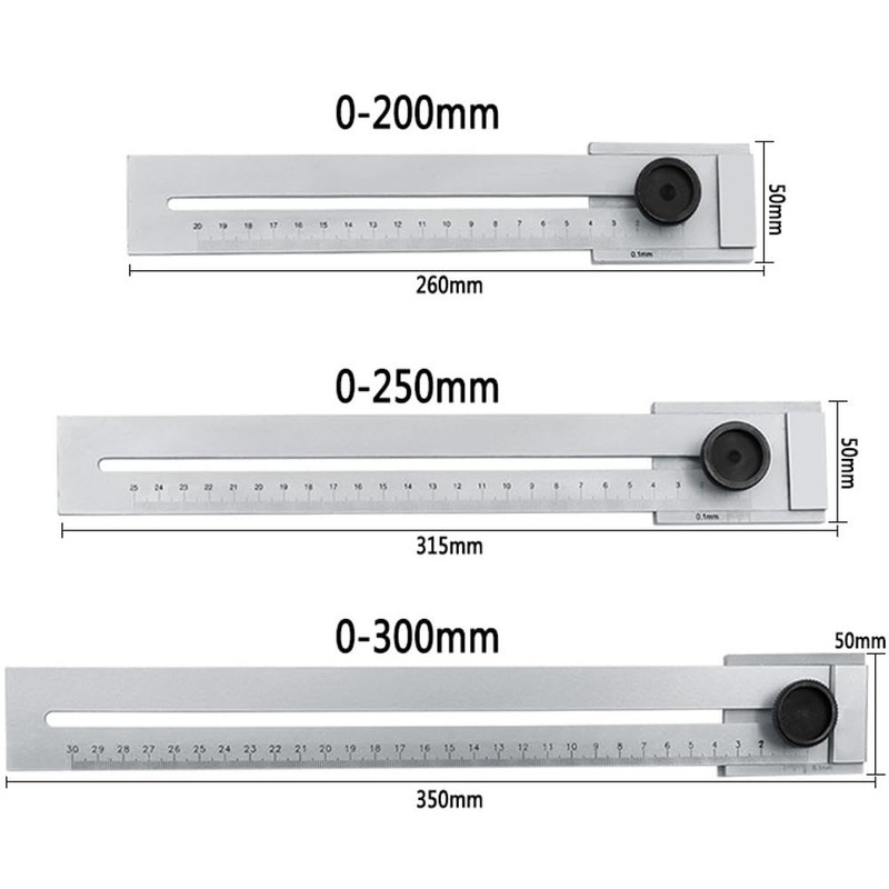 Precision Marking Gauge, 0-200mm Stainless Steel Scribing Gauge, Woodworking Measuring