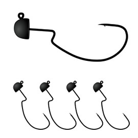 U.S.A. BASS TACKLE Mushroom Cloud Tungsten Ned Rig Jig Head Shroom Jig Heads for Finesse Fishing, Weedless Jig Head for Bass Fishing with Soft Plastic Lures (EWG Ned, 1/8oz)