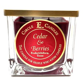 Circle E Candles, Cedar and Berries Scent, Medium Size Jar Candle, 22oz, 2 Wicks