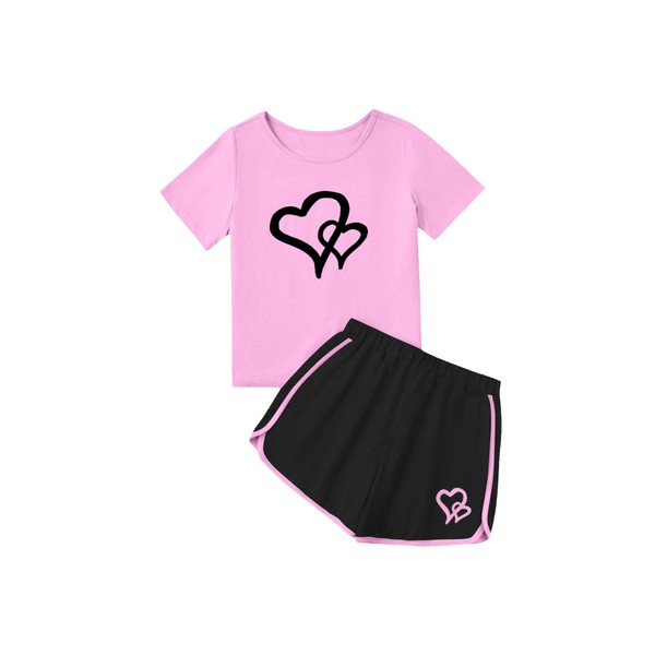 Ecolala Girl's 2 Piece Outfits Cute Summer T-Shirt and Graphic