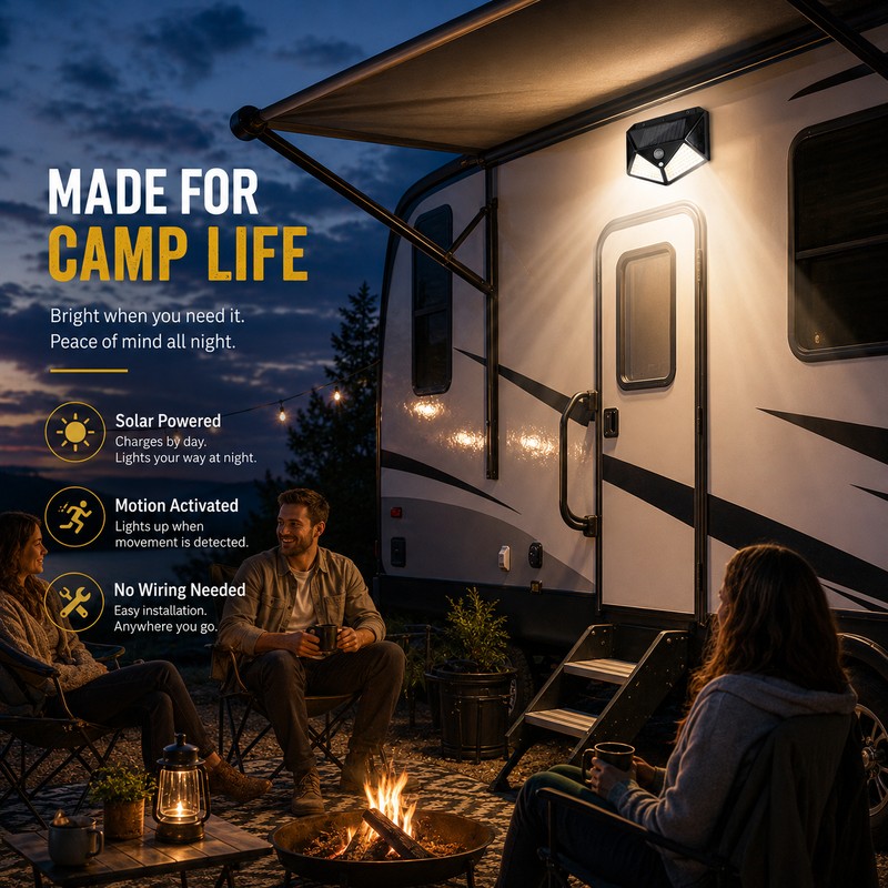 Solar RV Porch Light for Outdoor Use – Motion Sensor