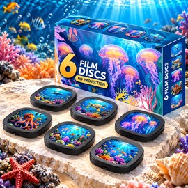Galaxy Projector Pro Ocean Disc Set – 6 Replaceable 4K HD Ocean Projection Films, Realistic Underwater & Sea Scene Slides for Compatible Projector, Bedroom, Relaxation & Ambience – Device Not Included