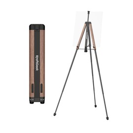 KraftGeek Easel for Painting, 65'' Portable Easel Stand for Adults, Folding Plein Air Easel for Artist, Display Easel Stand with Adjustable Canvas Holder for Wedding & Party Signs, Walnut