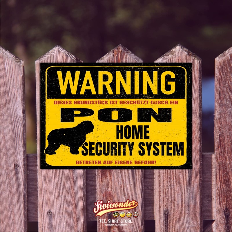Pon Polski Owczarek Nizinny Warning Security System Door Sign Dog