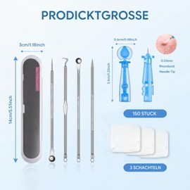 CihFnia 154 Piece Pimple Squeezer Tool Set, Blackhead Remover, Pimple Popper, Pimple Squeezer for Home Beauty Salon