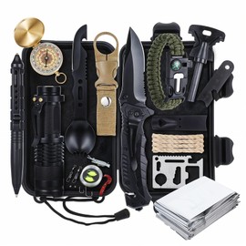Survival Kit and Equipment 24 Pcs, Camping Essentials, Survival Gear, Cool Gadgets for Men,Gifts for Men Him Dad, Valentines Gifts for him﻿